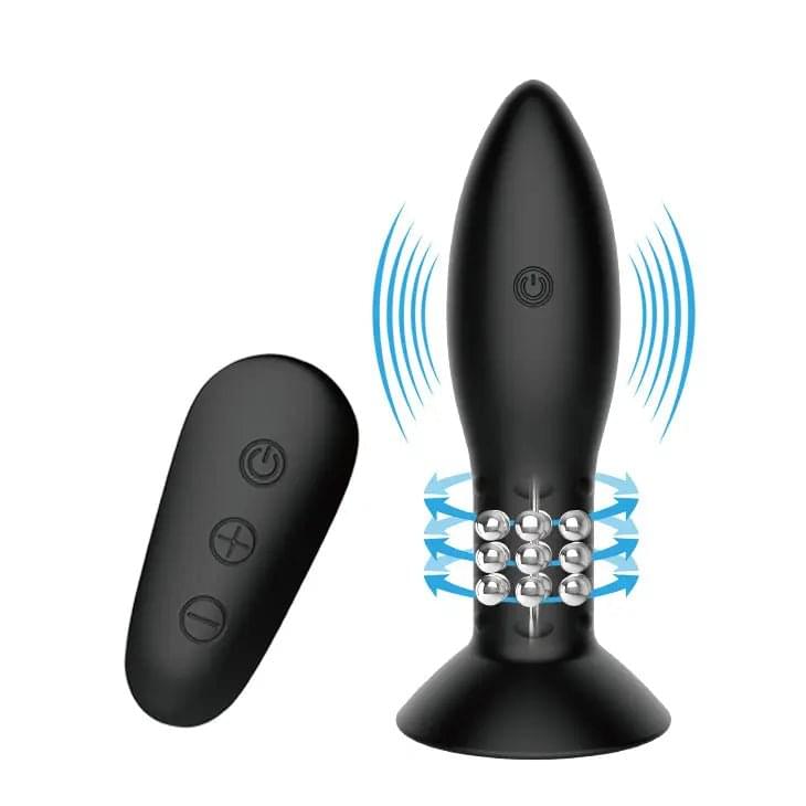 MR PLAY Rotation Beads Anal Plug -  USB Rechargeable Beaded Butt Plug with Wireless Remote Mr Play Discreet Intimate Essentials.