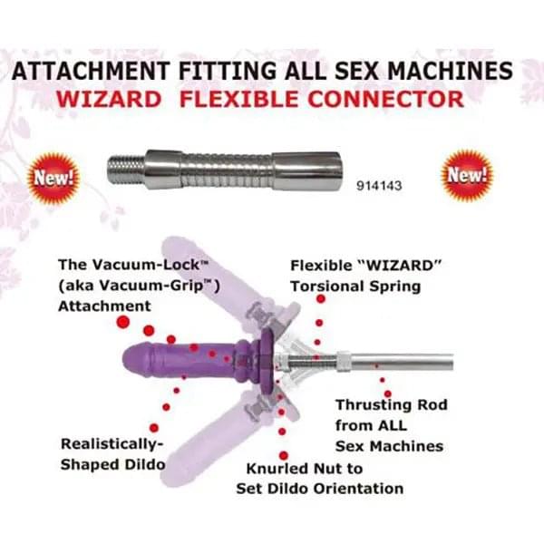 MyWorld Wizard Flexible Connector - Attachement for MyWorld sex machines MyWorld Discreet Intimate Essentials.