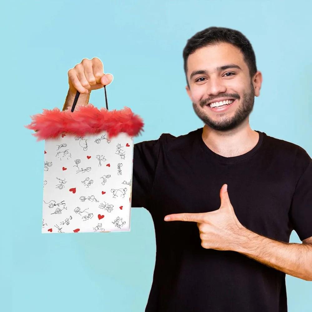 Naughty Stick Figures Gift Bag - Novelty Gift Bag Little Genie Discreet Intimate Essentials.