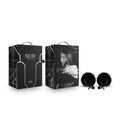 Noir Pom Adjustable Nipple Clamps - Black Furry Nipple Clamps Blush Novelties Discreet Intimate Essentials.