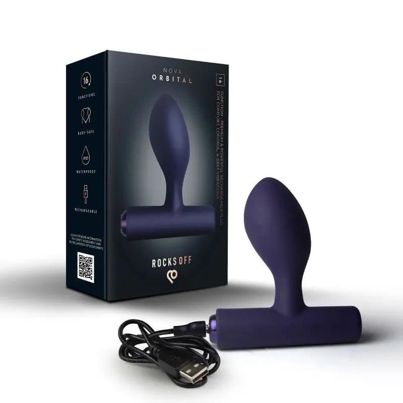 Nova Orbital Butt Plug Vibrator Blue Rocks Off Discreet Intimate Essentials.