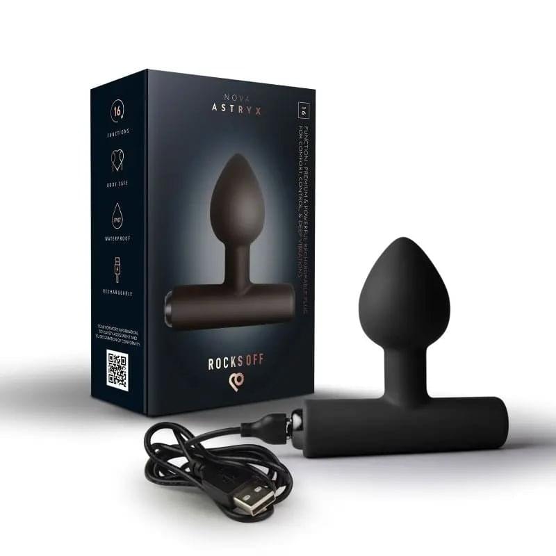 Nova Solaris Tapered Butt Plug Vibrator Black Rocks Off Discreet Intimate Essentials.