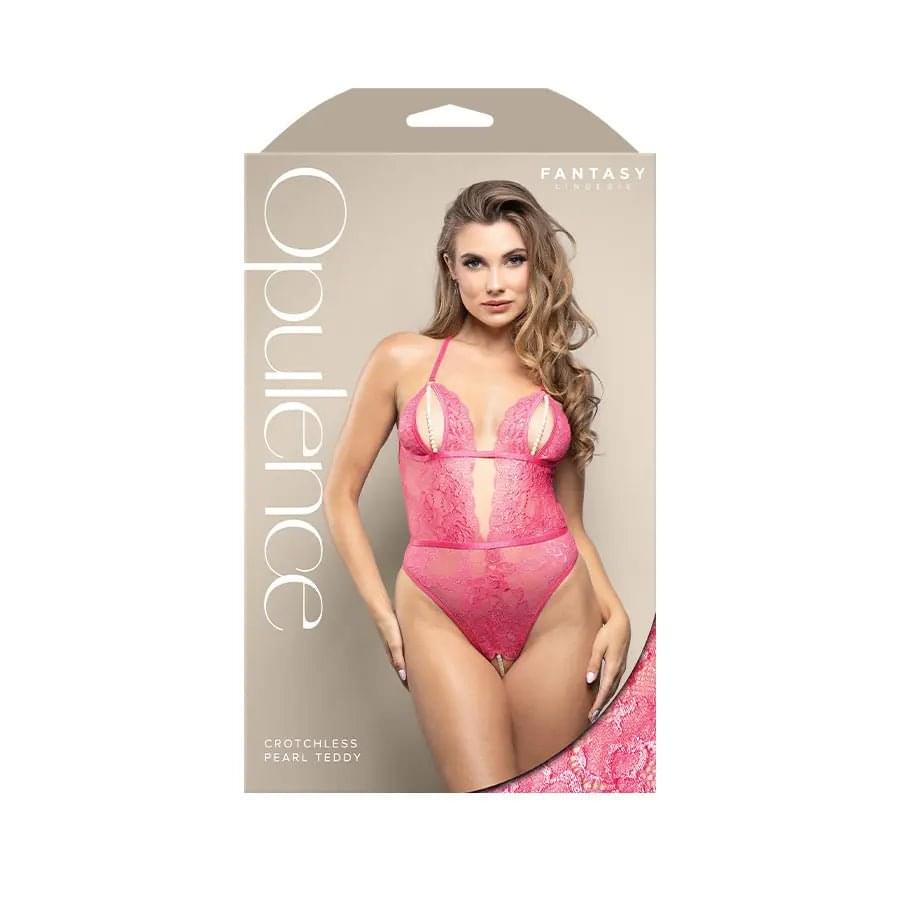 OPULENCE Crotchless Pearl Teddy ML -  - M/L Size Fantasy Lingerie Discreet Intimate Essentials.