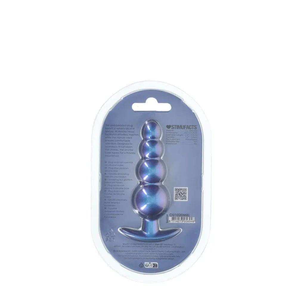 OUCH! Beaded Anal Plug - Metallic  - Metallic  11.7 cm Butt Plug Shots Toys Discreet Intimate Essentials.