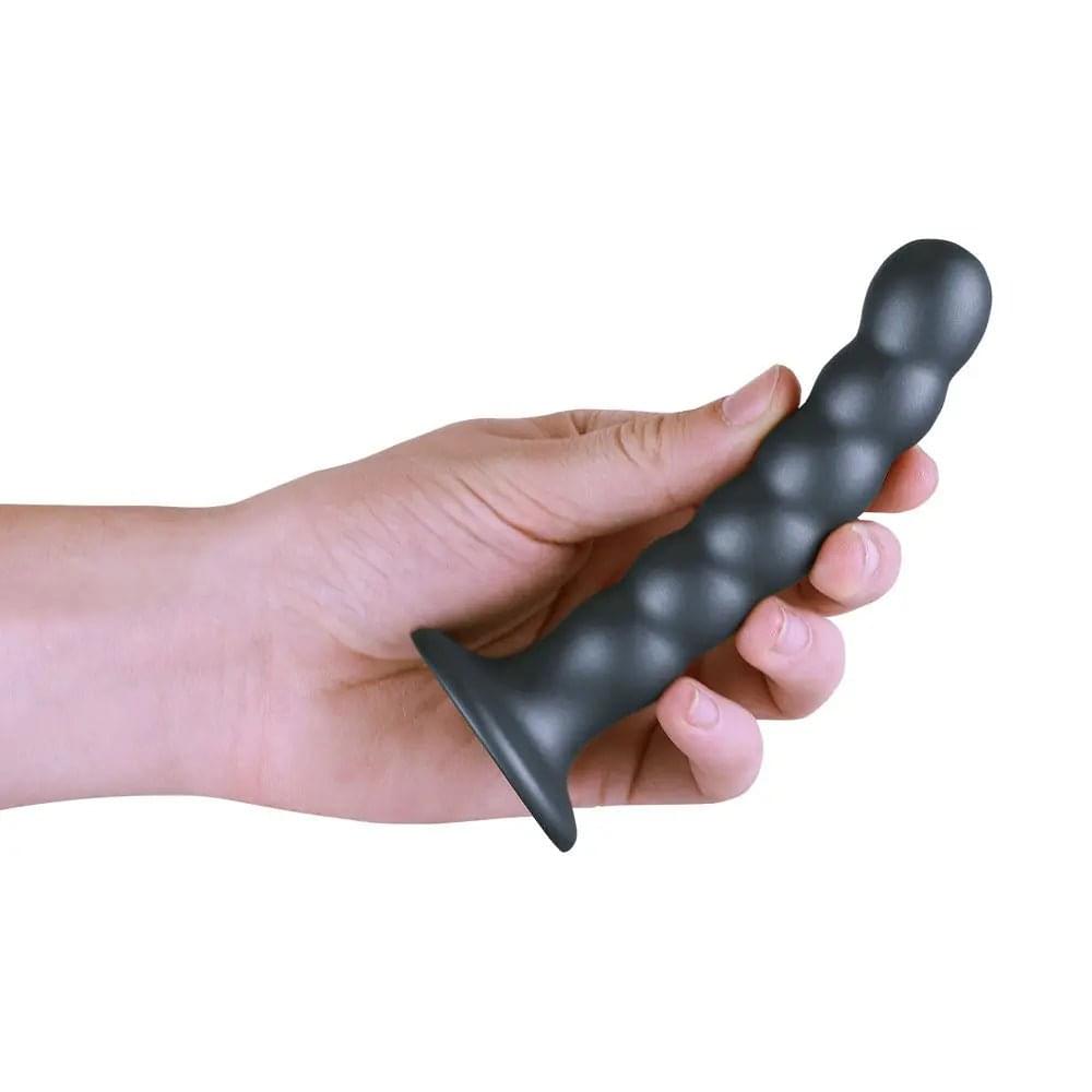 OUCH! Beaded Silicone G-Spot Dildo - 5'' / 13cm - Gunmetal 13 cm Dildo Shots Toys Discreet Intimate Essentials.