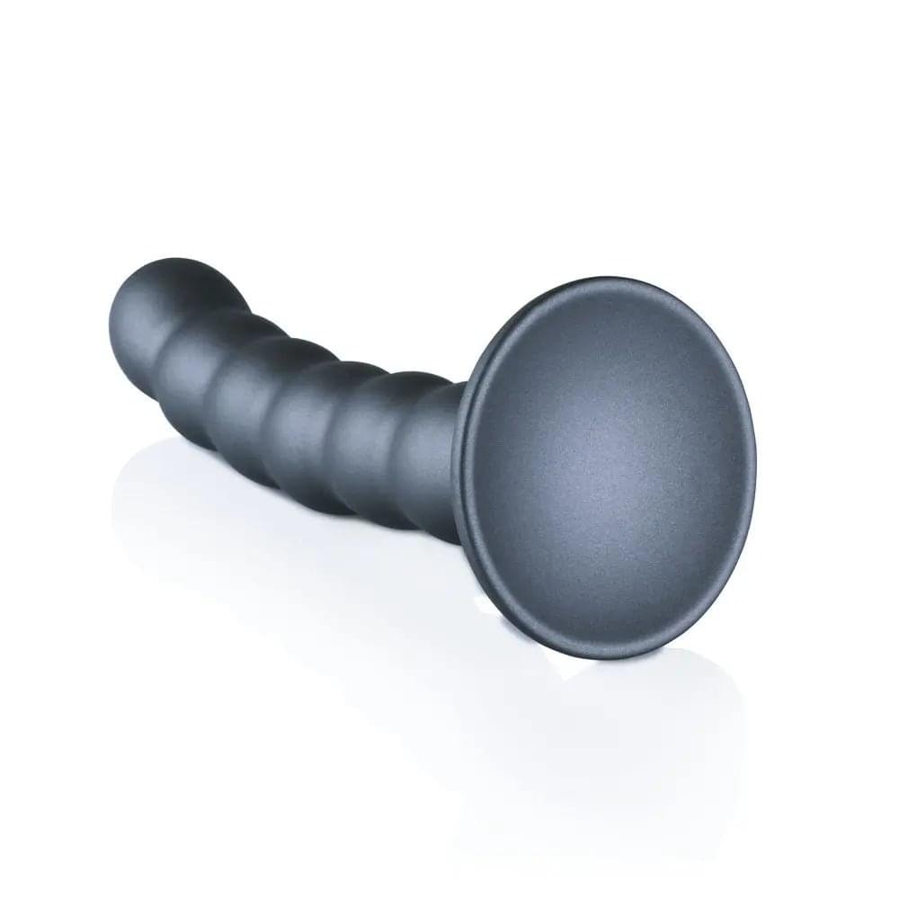 OUCH! Beaded Silicone G-Spot Dildo - 5'' / 13cm - Gunmetal 13 cm Dildo Shots Toys Discreet Intimate Essentials.