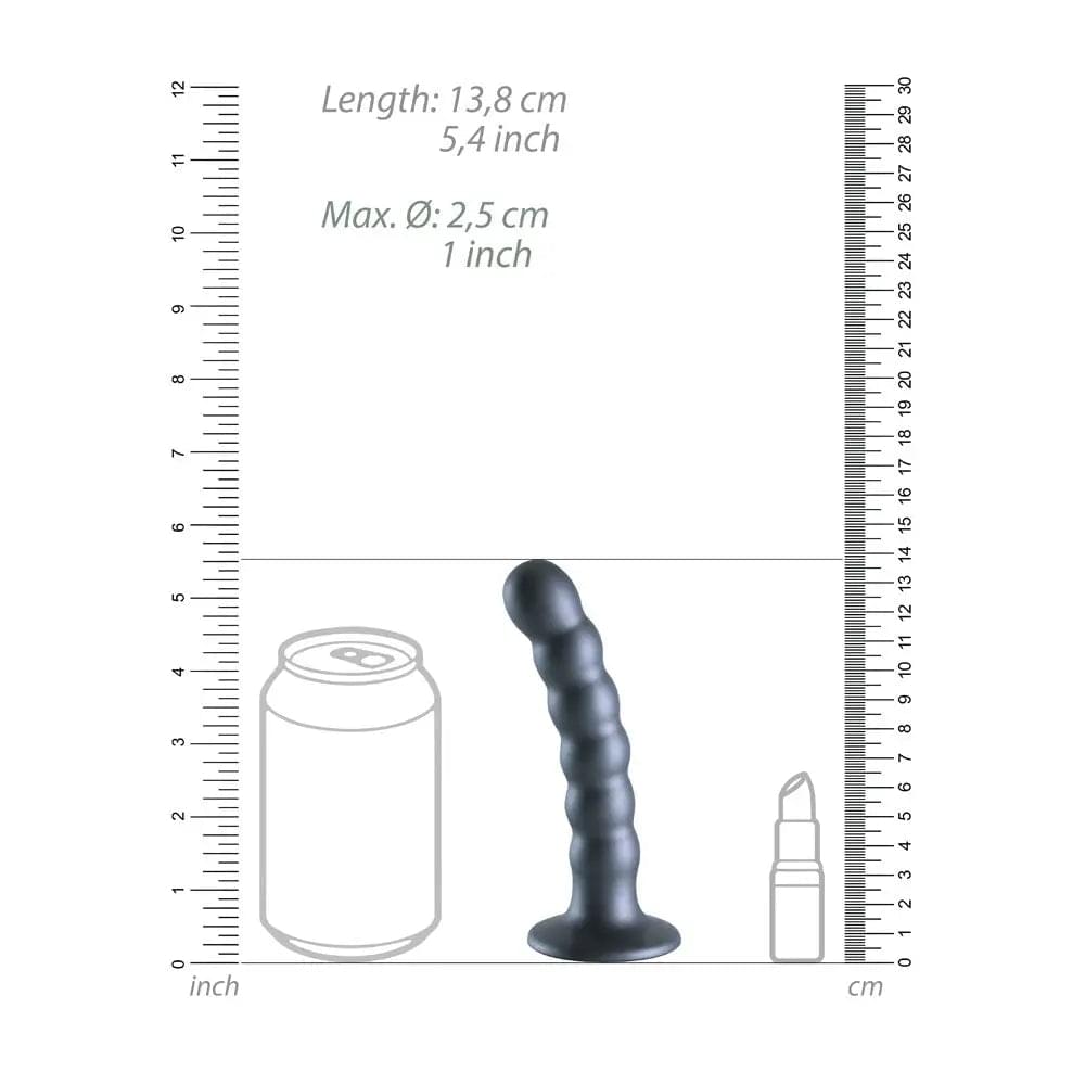 OUCH! Beaded Silicone G-Spot Dildo - 5'' / 13cm - Gunmetal 13 cm Dildo Shots Toys Discreet Intimate Essentials.