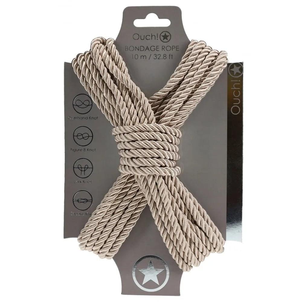 OUCH! Bondage Rope - 10 M - Gold - Gold Nylon Bondage Rope - 10 metre Length Shots Toys Discreet Intimate Essentials.