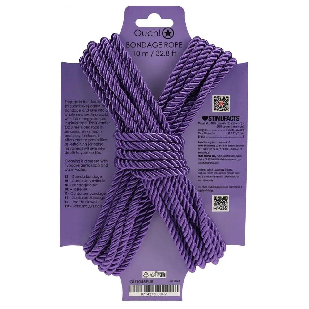 OUCH! Bondage Rope - 10 M -  -  Nylon Bondage Rope - 10 metre Length Shots Toys Discreet Intimate Essentials.