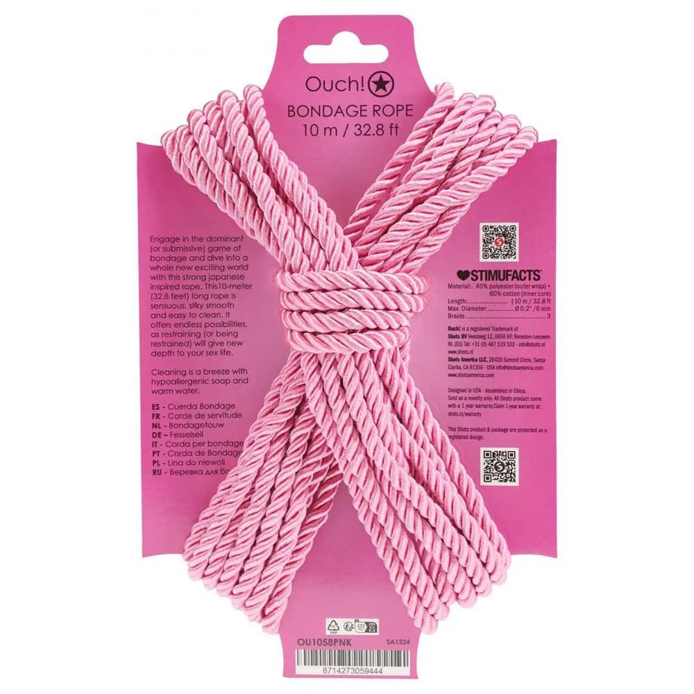 OUCH! Bondage Rope - 10 M -  -  Nylon Bondage Rope - 10 metre Length Shots Toys Discreet Intimate Essentials.