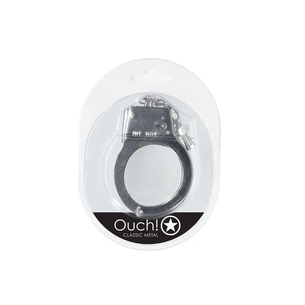 OUCH! Classic Metal Cuffs - Silver - Metal Restraints Shots Toys Discreet Intimate Essentials.