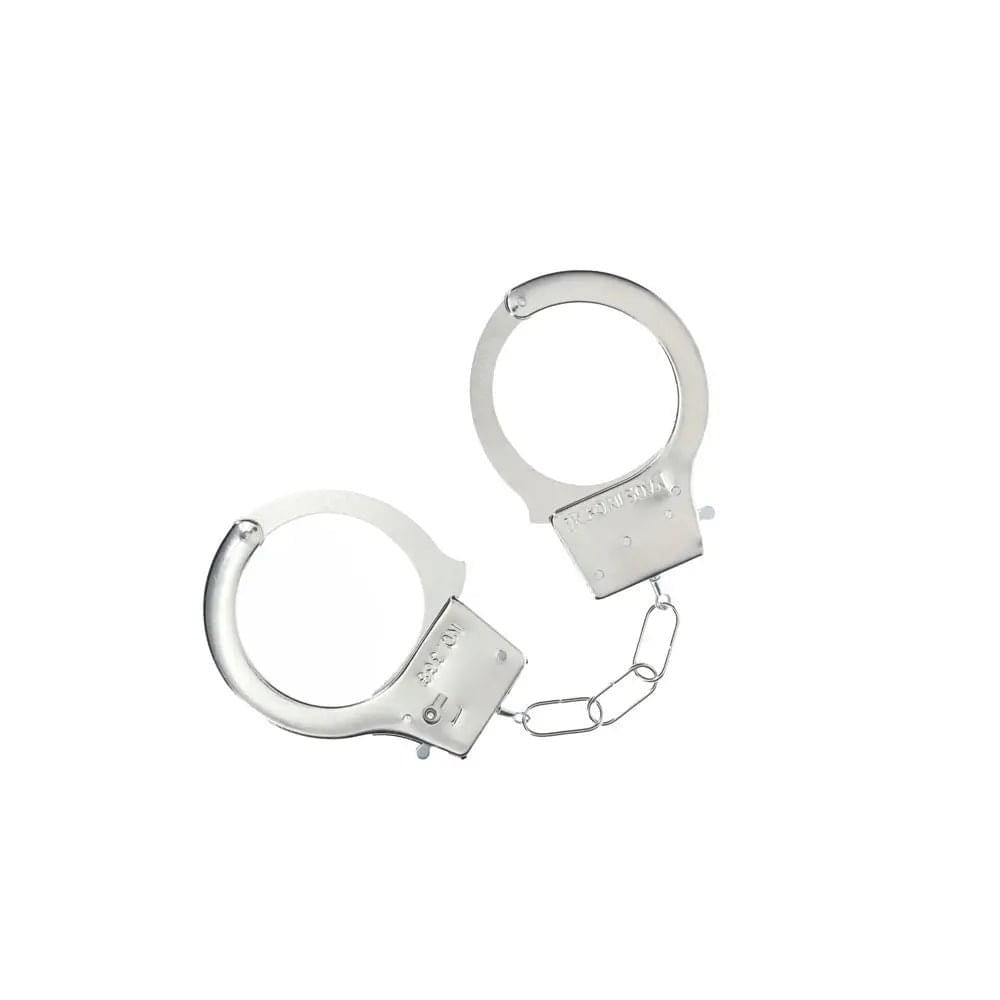 OUCH! Classic Metal Cuffs - Silver - Metal Restraints Shots Toys Discreet Intimate Essentials.