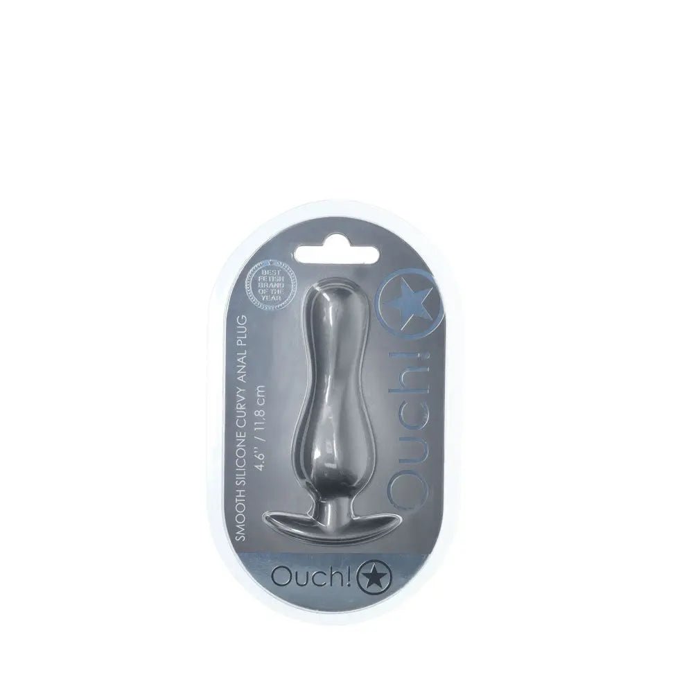 Shop affordable quality OUCH! Curvy Anal Plug - Gun Metal - Gun Metal Grey 11.7 cm Butt Plug - Discreet Intimate Essentials - ANAL TOYS - Shots Toys
