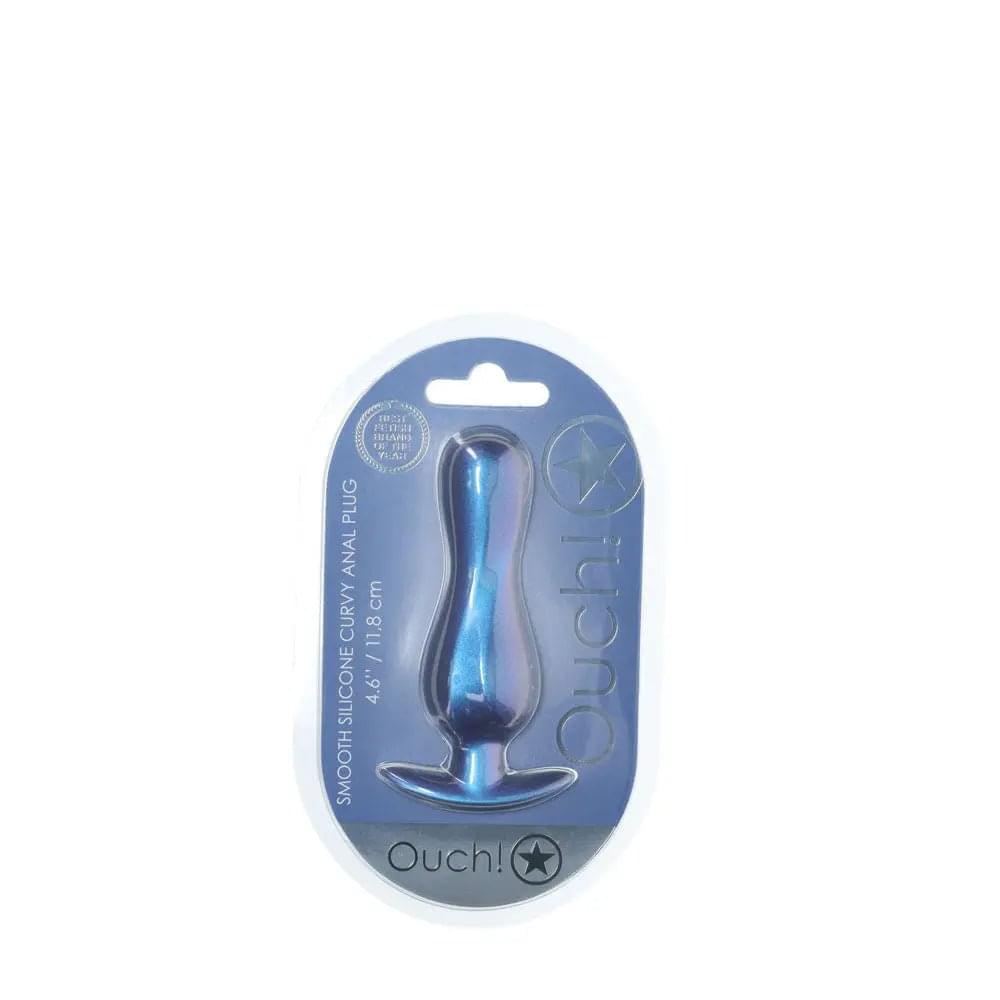 OUCH! Curvy Anal Plug - Metallic  - Metallic  11.7 cm Butt Plug Shots Toys Discreet Intimate Essentials.