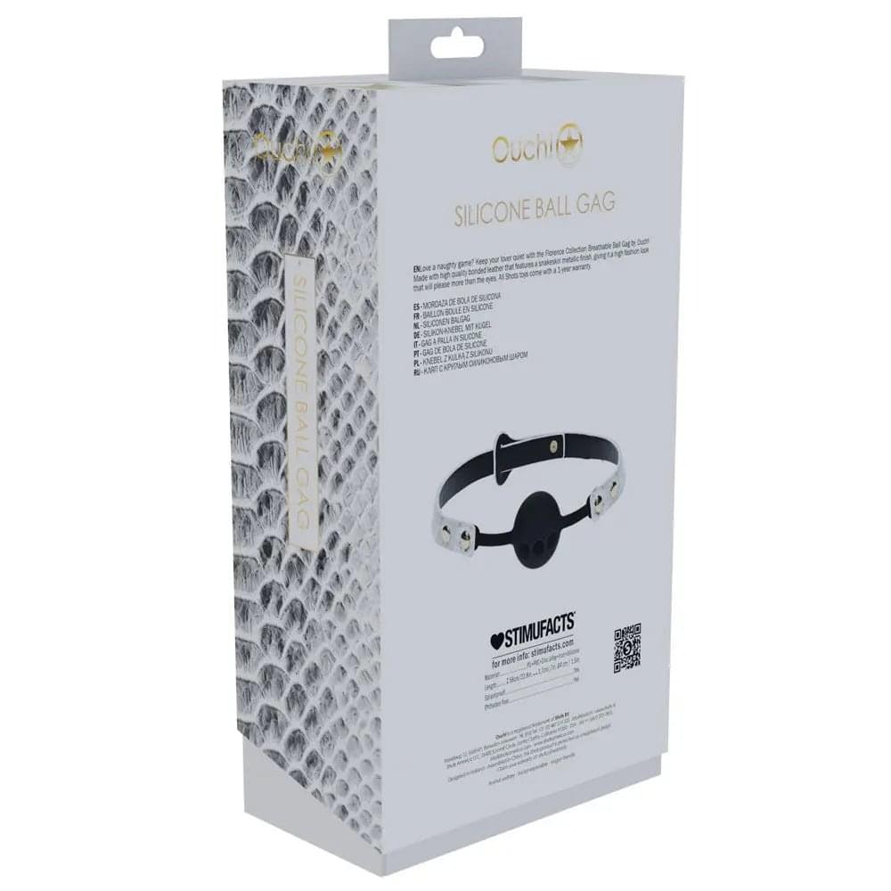 OUCH! Florence Collection - Silicone Ball Gag -  Breathable Mouth Restraint Shots Toys Discreet Intimate Essentials.