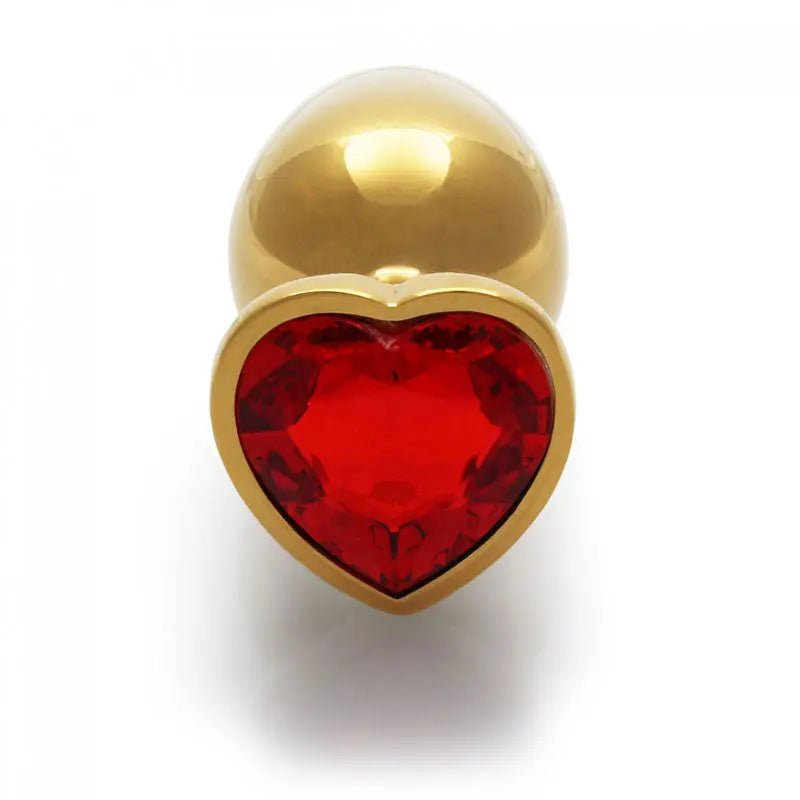 Shop affordable quality OUCH! Heart Gem Gold Butt Plug - Large - Gold 9.3 cm Large Butt Plug with Heart Gem Base - Discreet Intimate Essentials - ANAL TOYS - Shots Toys