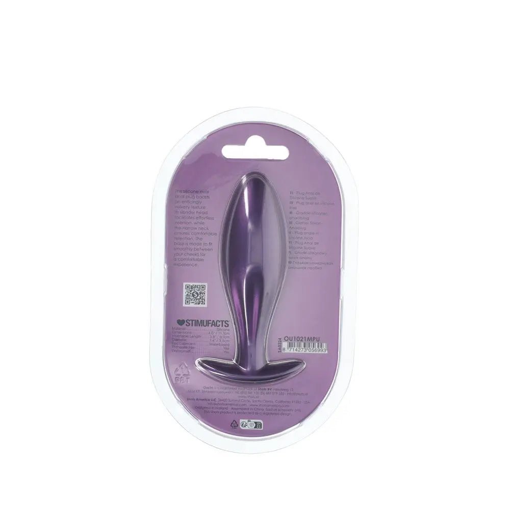 Shop affordable quality OUCH! Oval Anal Plug - Metallic - Metallic 11.7 cm Butt Plug - Discreet Intimate Essentials - ANAL TOYS - Shots Toys