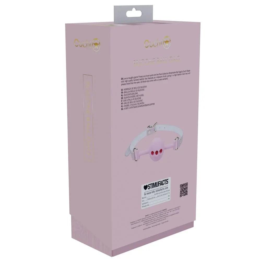 OUCH! Paris Collection - Silicone Ball Gag -  Breatheable Mouth Restraint Shots Toys Discreet Intimate Essentials.