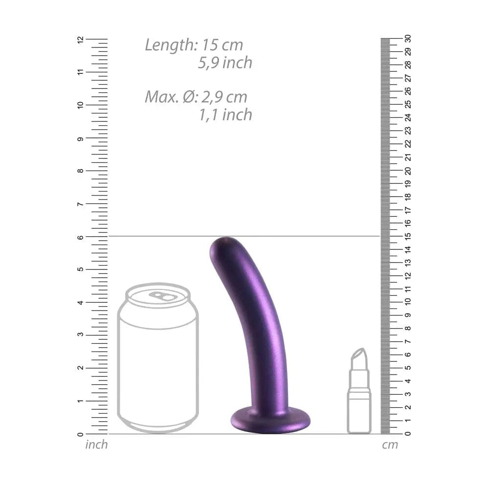 OUCH! Smooth Silicone G-Spot Dildo - 6'' / 14.5 cm - Metallic  14.5 cm Dildo Shots Toys Discreet Intimate Essentials.
