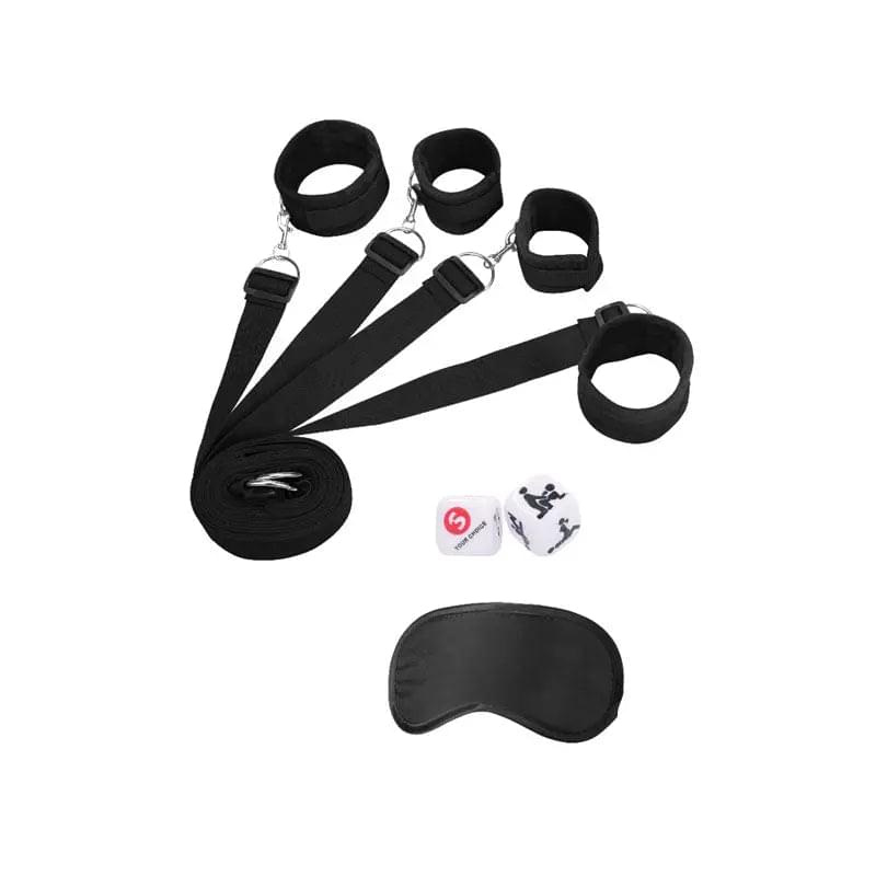 OUCH!  & White Bed Bindings Restraint System -  Restraints Shots Toys Discreet Intimate Essentials.