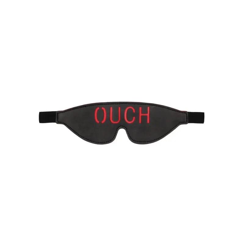 OUCH!  & White Bonded Leather Eye-Mask ''Ouch'' -  Eye Restraint Shots Toys Discreet Intimate Essentials.