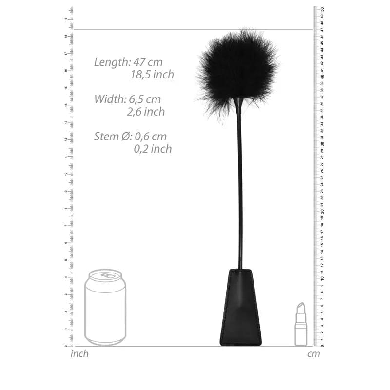OUCH!  & White Crop with Feather Tickler -  44 cm Feather Crop Shots Toys Discreet Intimate Essentials.