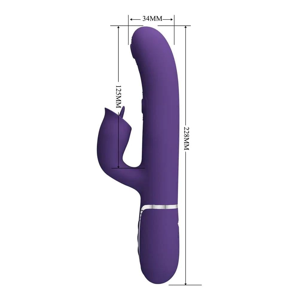 Party Up ALAN Dual Motor Vibrator -  -  22.8 cm USB Rechargeable Vibrator with Licking Clit Stimulator and Thumping Shaft Party Up Discreet Intimate Essentials.