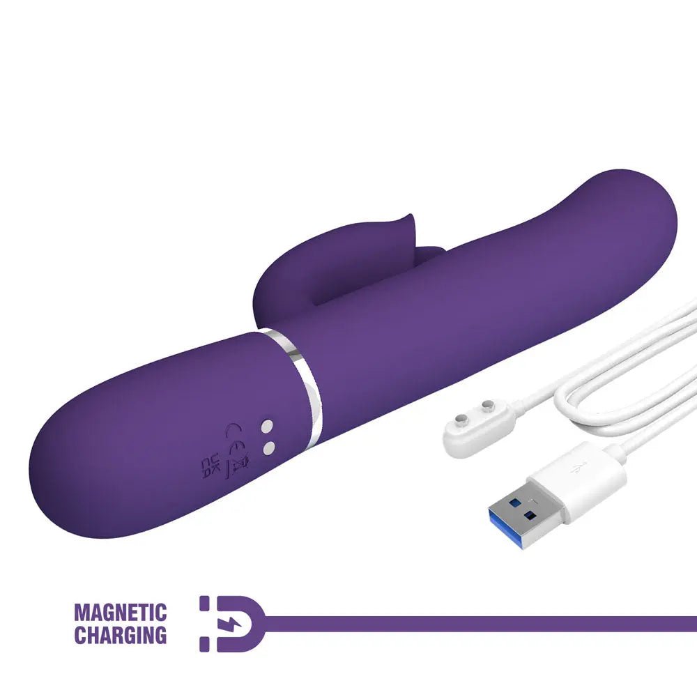 Shop affordable quality Party Up ALAN Dual Motor Vibrator - 22.8 cm USB Rechargeable Vibrator with Licking Clit Stimulator and Thumping Shaft - Discreet Intimate Essentials - VIBRATORS - Party Up