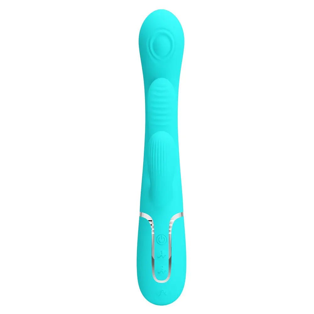Shop affordable quality Party Up ANDY Multi Function Vibrator - Teal - Teal 22.2 cm USB Rechargeable Rabbit Vibrator with Flicking and Thumping Tip - Discreet Intimate Essentials - VIBRATORS - Party Up