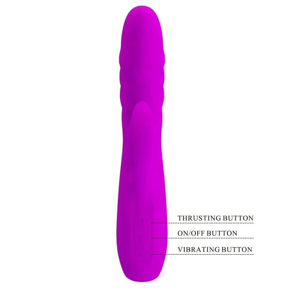 Party Up BOB Thrusting Vibe -  -  25 cm USB Rechargeable Thrusting Rabbit Vibrator Party Up Discreet Intimate Essentials.