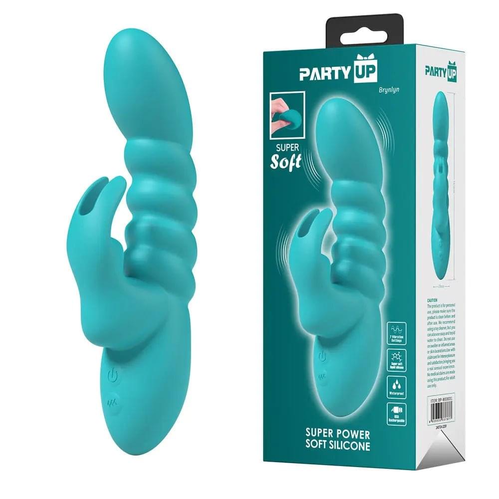 Party Up BRYNLYN - Teal - Teal 18.2 cm USB Rechargeable Rabbit Vibrator Party Up Discreet Intimate Essentials.