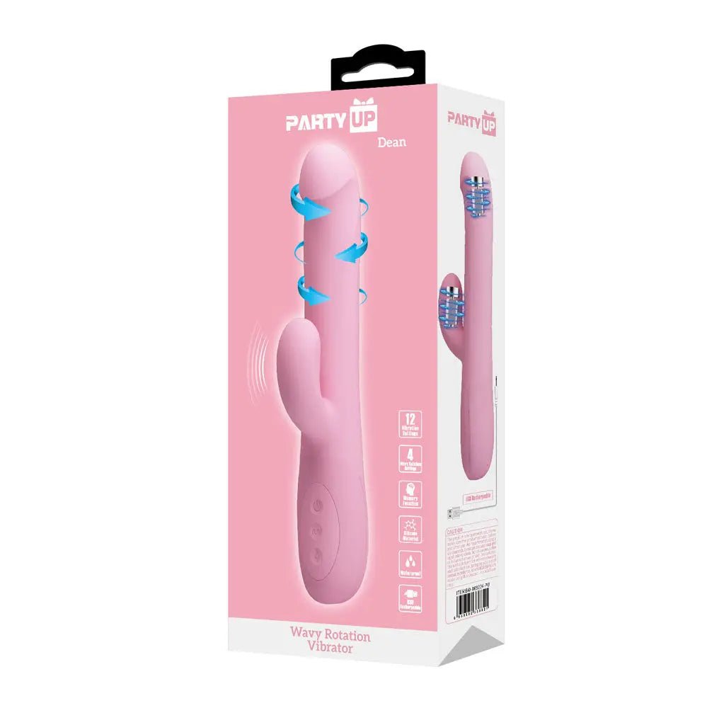 Shop affordable quality Party Up DEAN Wavy Rotation Vibe - 23.8 cm USB Rechargeable Rotating Rabbit Vibrator - Discreet Intimate Essentials - VIBRATORS - Party Up