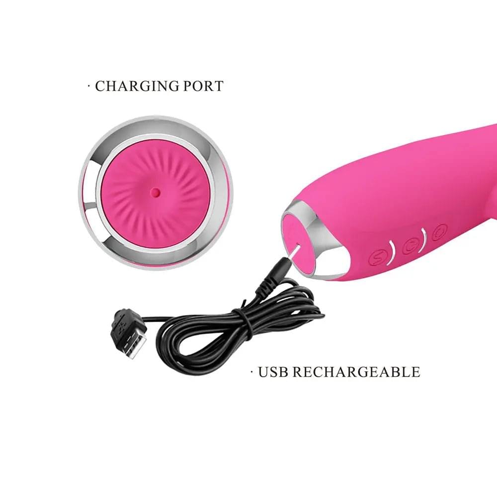 Party Up ERIC Rotating Beads Vibrator -  -  20.5 cm USB Rechargeable Rabbit Vibrator with Rotating Bead Shaft Party Up Discreet Intimate Essentials.
