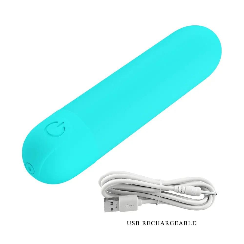 Party Up HARRY Mini Bullet - Teal - Teal 8 cm USB Rechargeable Bullet Party Up Discreet Intimate Essentials.