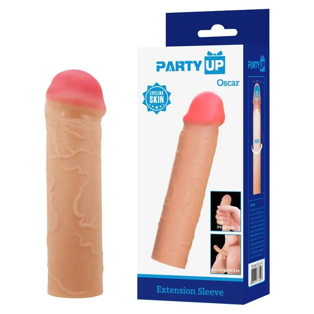 Party Up OSCAR 1 Inch Extender Sleeve -  1 Inch Penis Extender Sleeve Party Up Discreet Intimate Essentials.