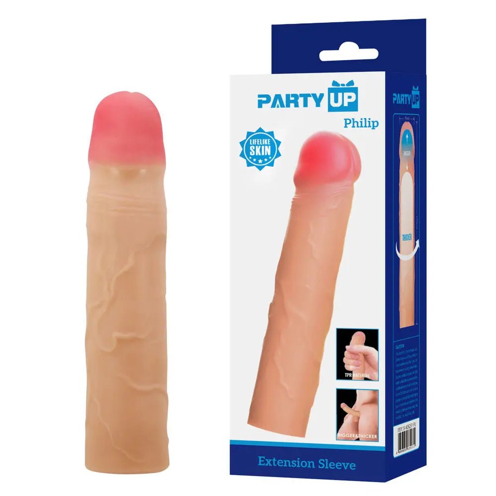 Shop affordable quality Party Up PHILIP 3 Inch Extender Sleeve - 3 Inch Penis Extender Sleeve - Discreet Intimate Essentials - SLEEVES - Party Up