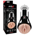 PDX Elite Cock Compressor Vibrating Stroker -  USB Rechargeable Vibrating Pussy Stroker with Suction Base Pipedream Discreet Intimate Essentials.
