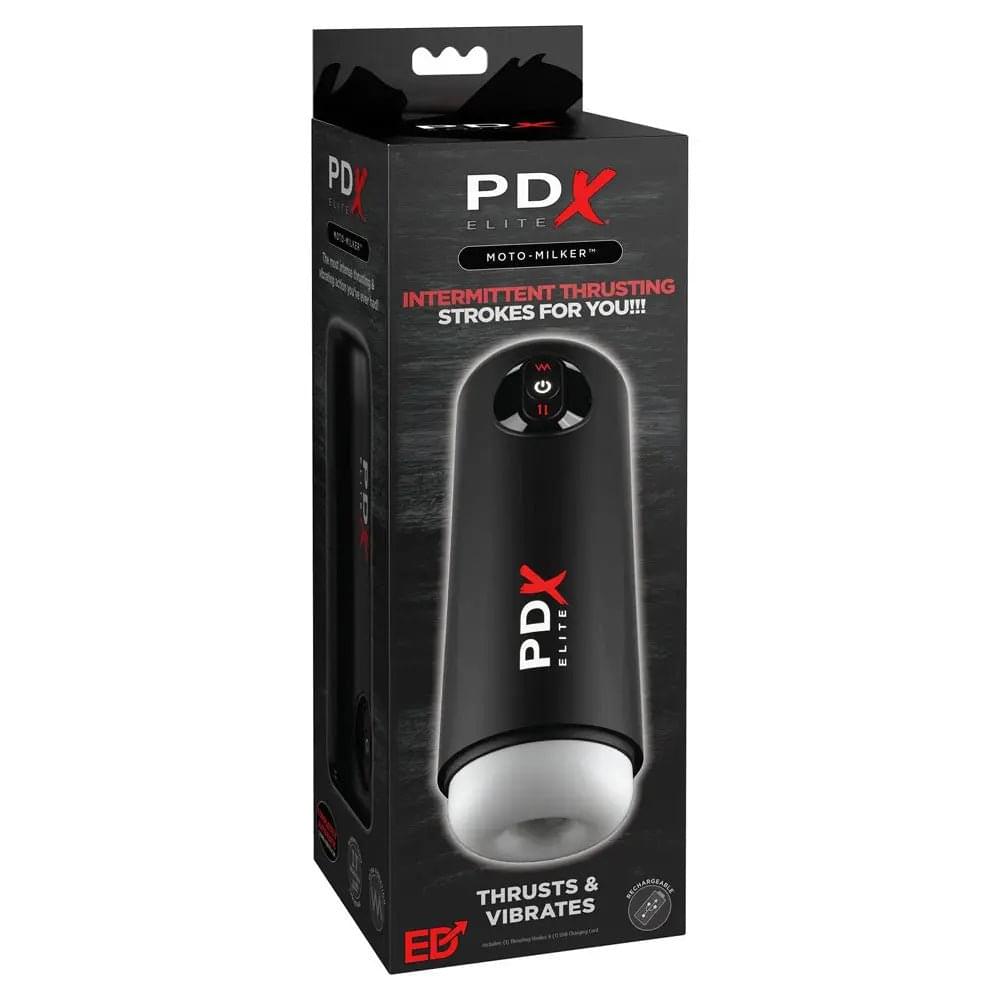 PDX Elite Moto Milker - USB Rechargeable Thrusting & Vibrating Auto Stroker Pipedream Discreet Intimate Essentials.