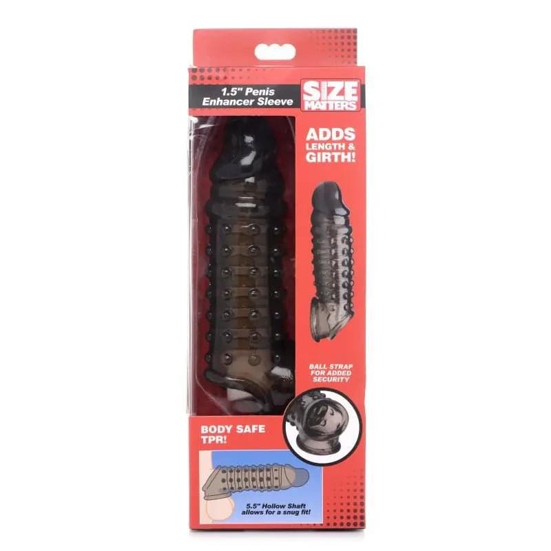 Penis Enhancer Sleeve 1.5in Smoke Size Matters Discreet Intimate Essentials.