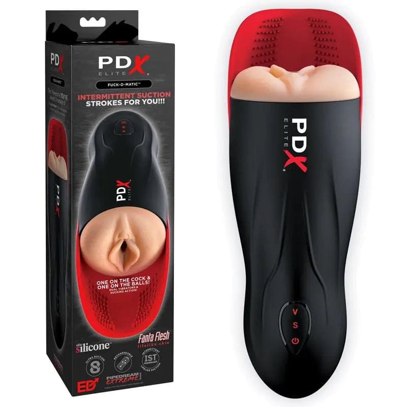 Pipedream Extreme Toys Elite Fuck-O-Matic - USB Rechargeable Sucking Masturbator Pipedream Discreet Intimate Essentials.
