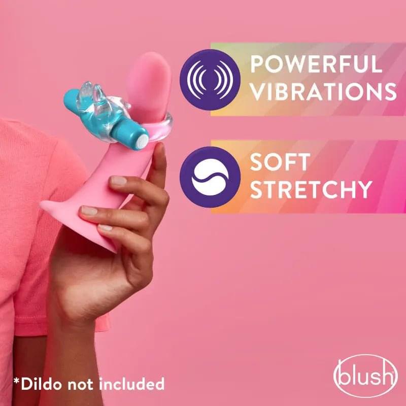 Play With Me Bull Vibrating C-Ring - Clear/ Vibrating Cock Ring Blush Novelties Discreet Intimate Essentials.