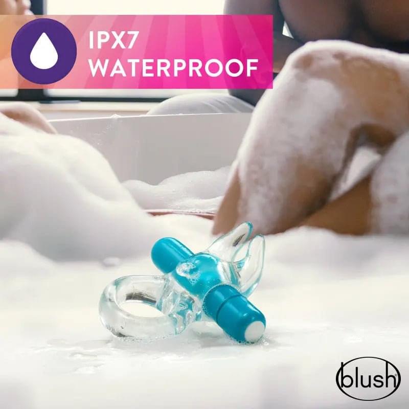 Play With Me Bull Vibrating C-Ring - Clear/ Vibrating Cock Ring Blush Novelties Discreet Intimate Essentials.