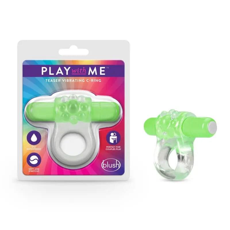 Play With Me Teaser Vibrating C-Ring - G - Blush Novelties Discreet Intimate Essentials.