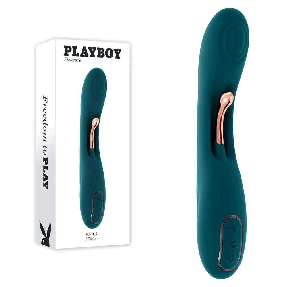 Playboy Pleasure AURELIE -  22.7 cm USB Rechargeable Vibrator with Internal Flicker Playboy Pleasure Discreet Intimate Essentials.