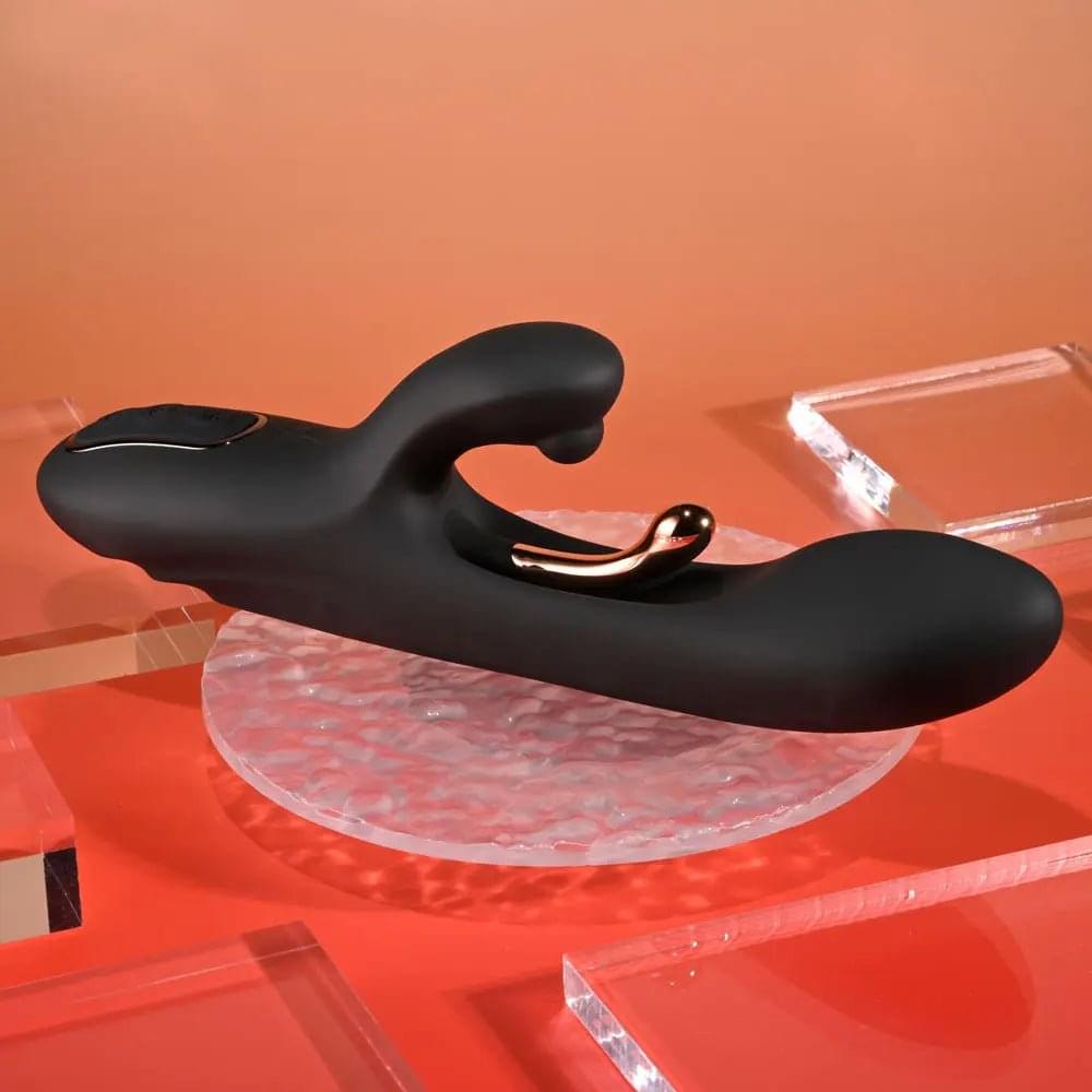 Playboy Pleasure AUREUS -  22.7 cm USB Rechargeable Rabbit Vibrator with Internal Flicker Playboy Pleasure Discreet Intimate Essentials.