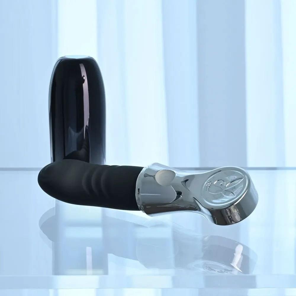 Playboy Pleasure BON VOYAGE - /Chrome 18.7 cm USB-C Rechargeable Tapping Vibrator Playboy Pleasure Discreet Intimate Essentials.
