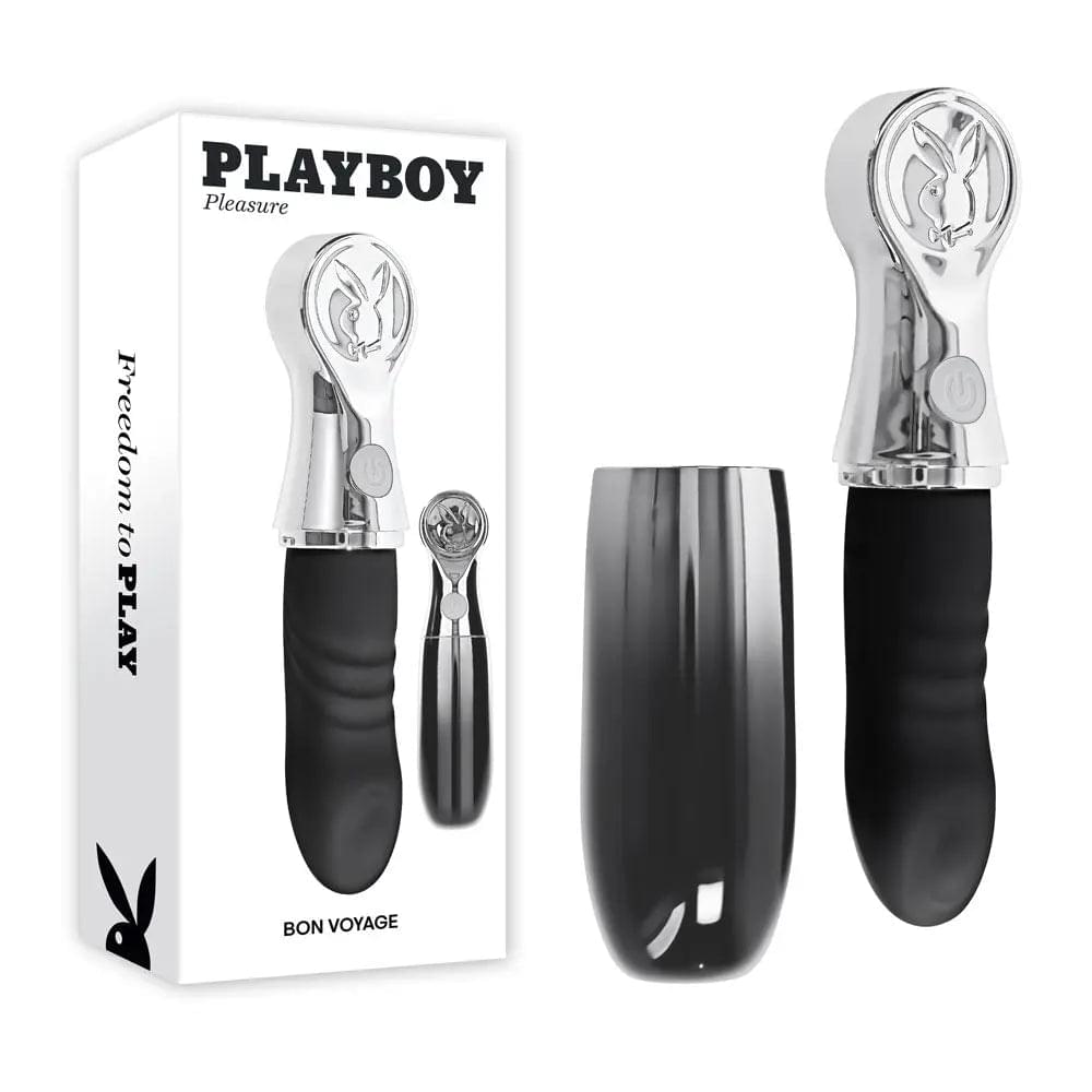 Playboy Pleasure BON VOYAGE - /Chrome 18.7 cm USB-C Rechargeable Tapping Vibrator Playboy Pleasure Discreet Intimate Essentials.