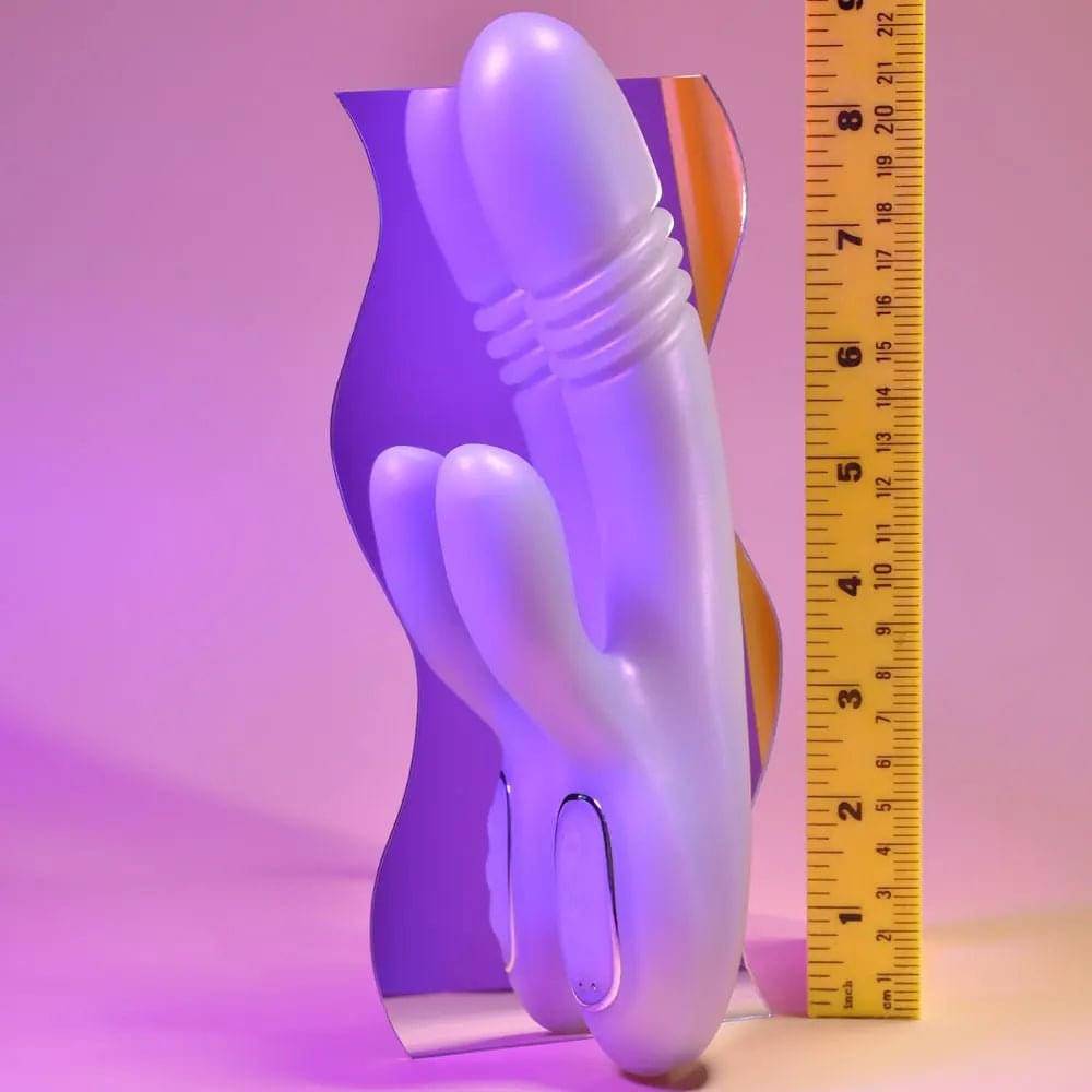 Playboy Pleasure BUMPING BUNNY - Opal 22.9 cm USB Rechargeable Thrusting & Warming Rabbit Vibrator Playboy Pleasure Discreet Intimate Essentials.