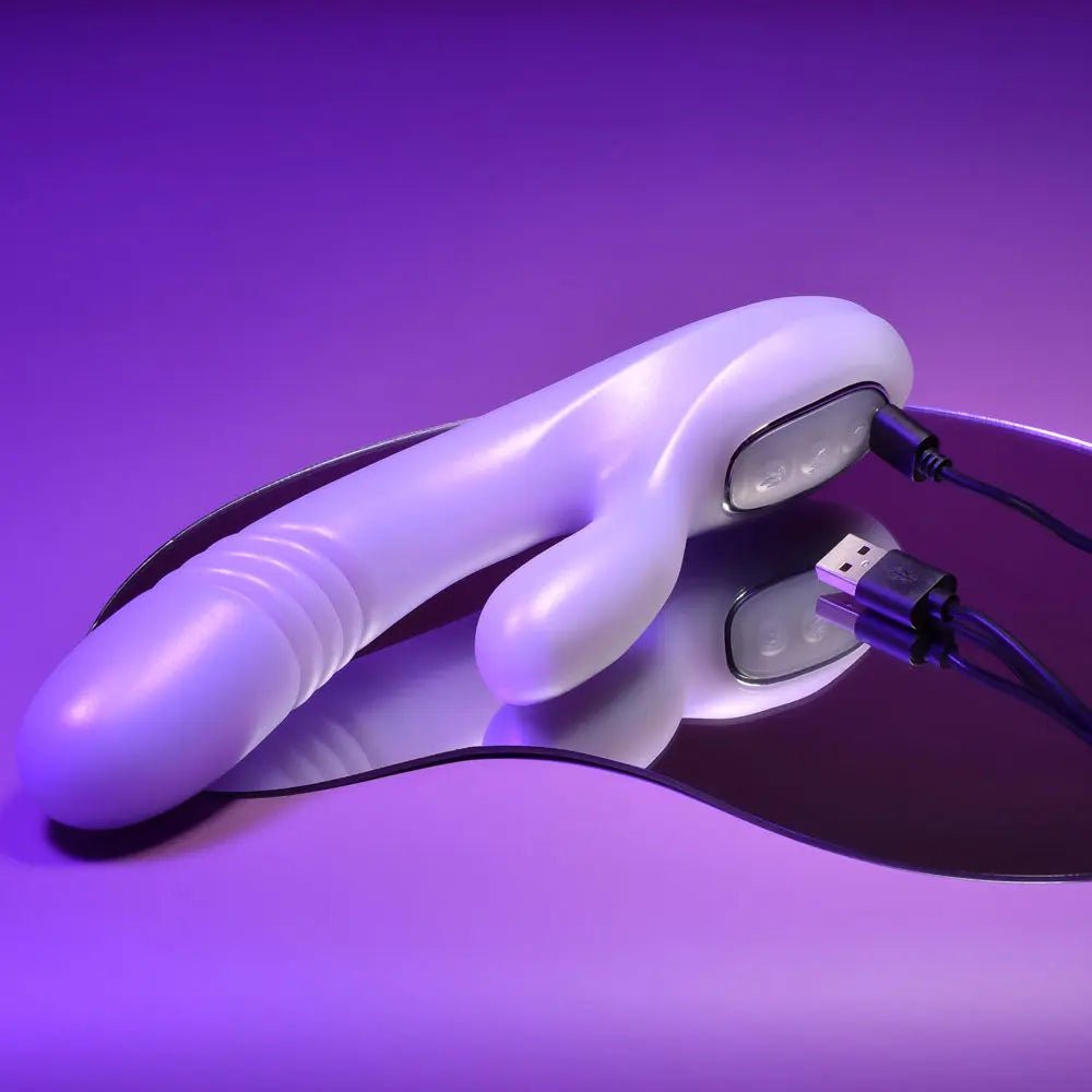 Shop affordable quality Playboy Pleasure BUMPING BUNNY - Opal 22.9 cm USB Rechargeable Thrusting & Warming Rabbit Vibrator - Discreet Intimate Essentials - VIBRATORS - Playboy Pleasure