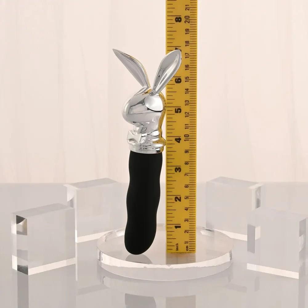 Playboy Pleasure BUNNY ON THE GO - /Chrome 18.6 cm USB-C Rechargeable Vibrator Playboy Pleasure Discreet Intimate Essentials.